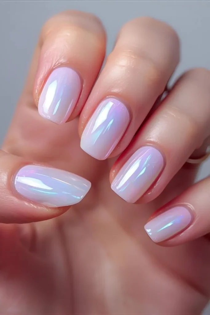 18 Pink Chrome Nail Ideas That Are So Good, You’ll Stare At Your Hands All Day 11 Iridescent Milky Chrome