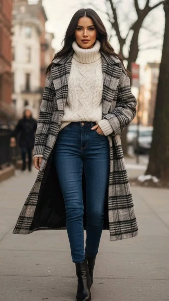 Your Everyday Style Refresh Starts With These 17 Korean Outfit Ideas 15 Long Coat With a Turtleneck and Jeans