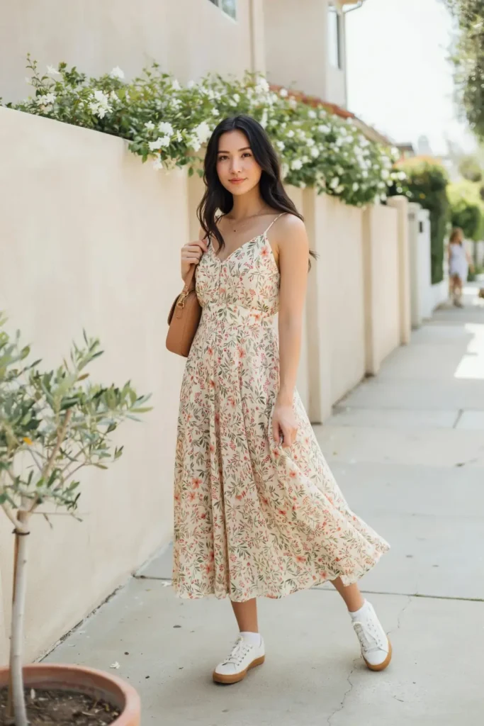 18 Outfit Ideas for Women That Make Getting Dressed Way More Fun 17 Maxi Dress Sneakers