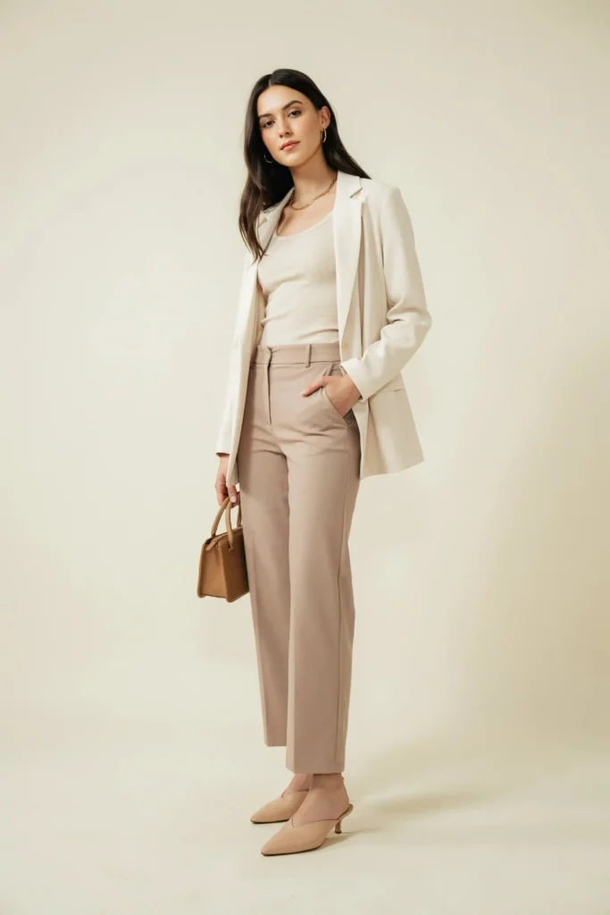18 Outfit Ideas for Women That Make Getting Dressed Way More Fun 5 Monochrome Neutral Set