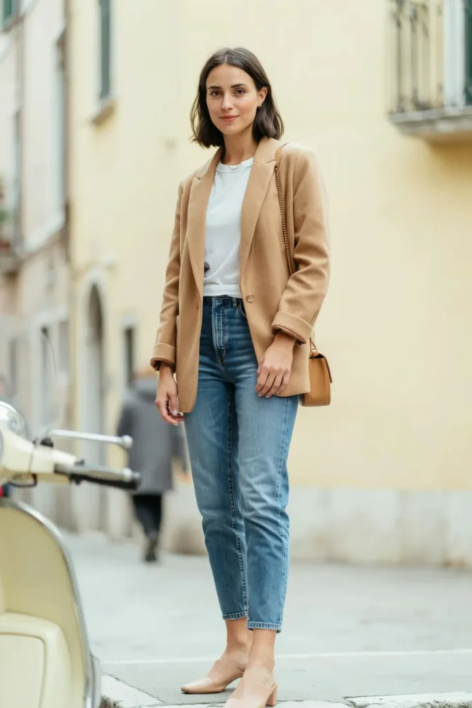 18 Outfit Ideas for Women That Make Getting Dressed Way More Fun 2 Oversized Blazer White Tee Straight Jeans