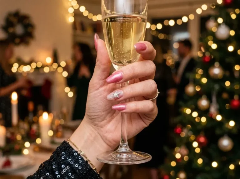 Pink Christmas Nail