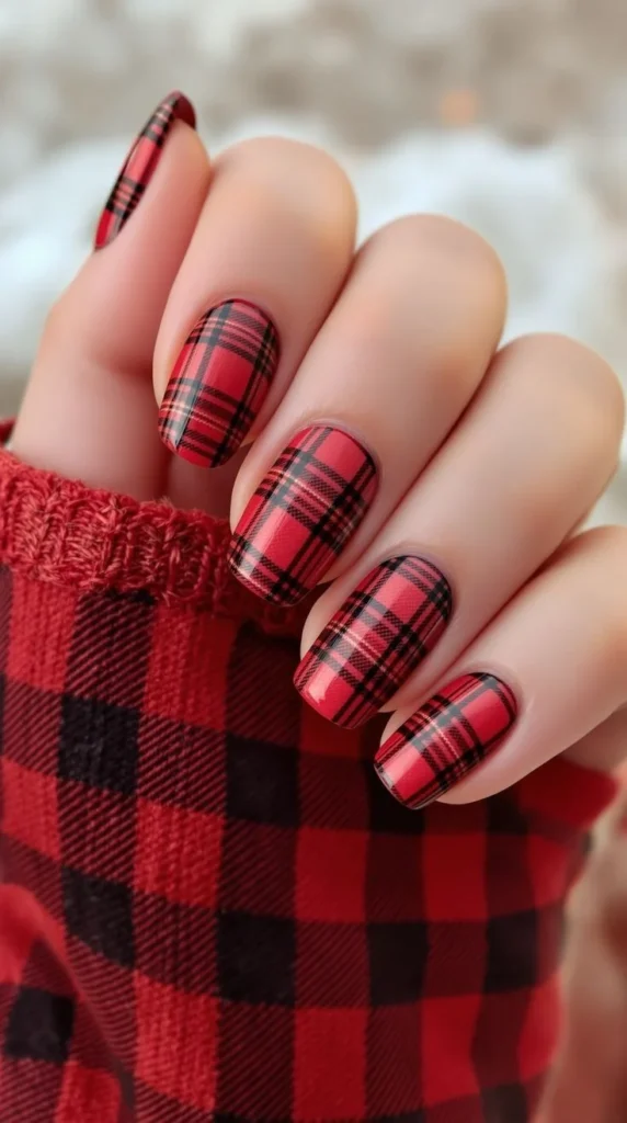 Make Your Holiday Mani Feel Magical With These 15 Christmas Nail Ideas 10 Plaid Christmas Nails