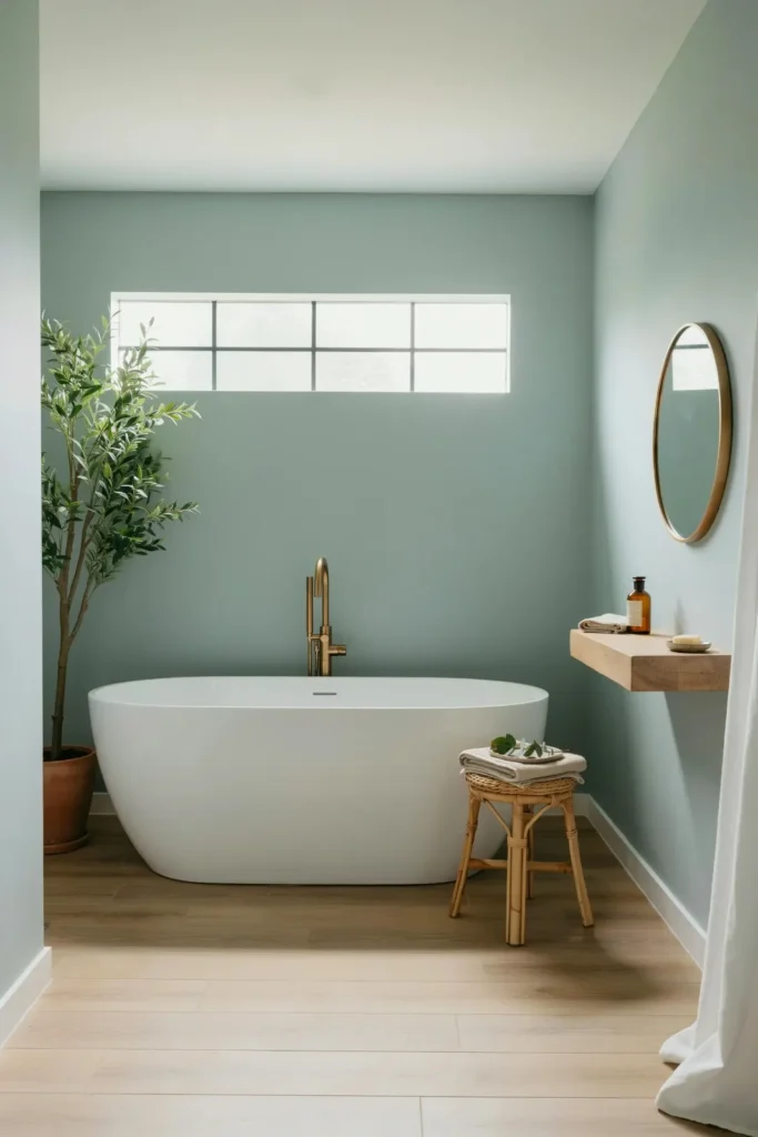 17 Green Bathroom Ideas That Are Giving “Luxury Spa Meets Pinterest Queen” Energy 2 Sage Green Walls for Instant Calm