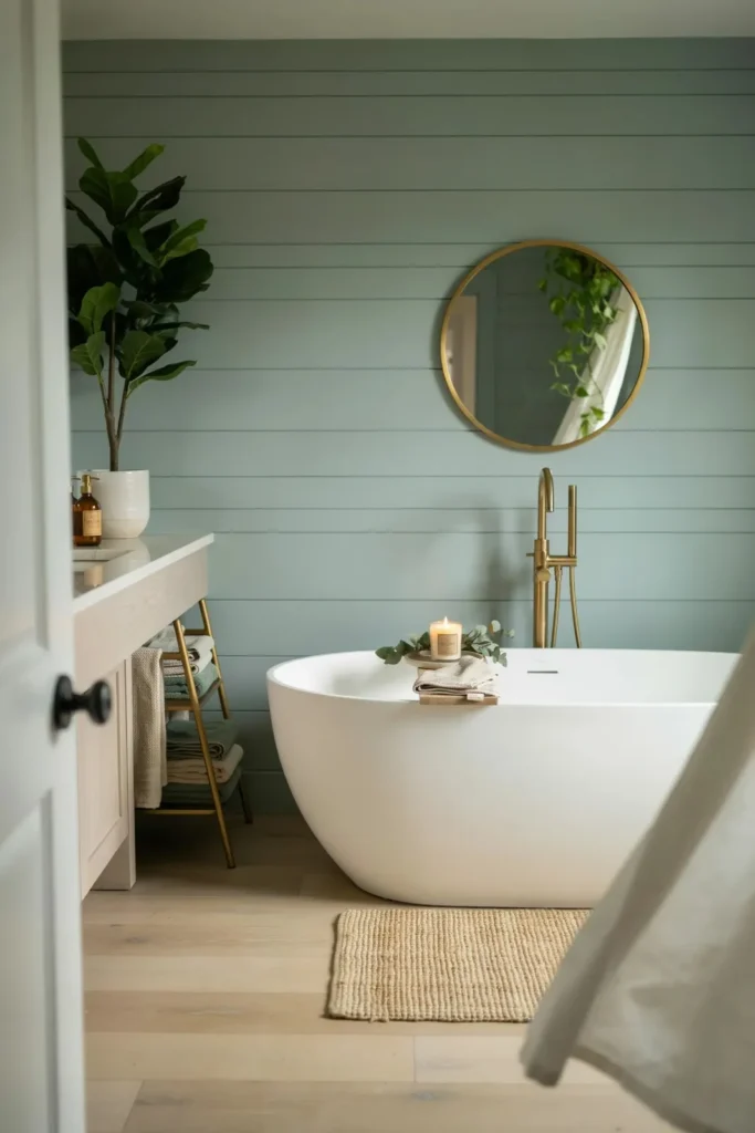17 Green Bathroom Ideas That Are Giving “Luxury Spa Meets Pinterest Queen” Energy 8 Sage and Gold Combo That Never Fails