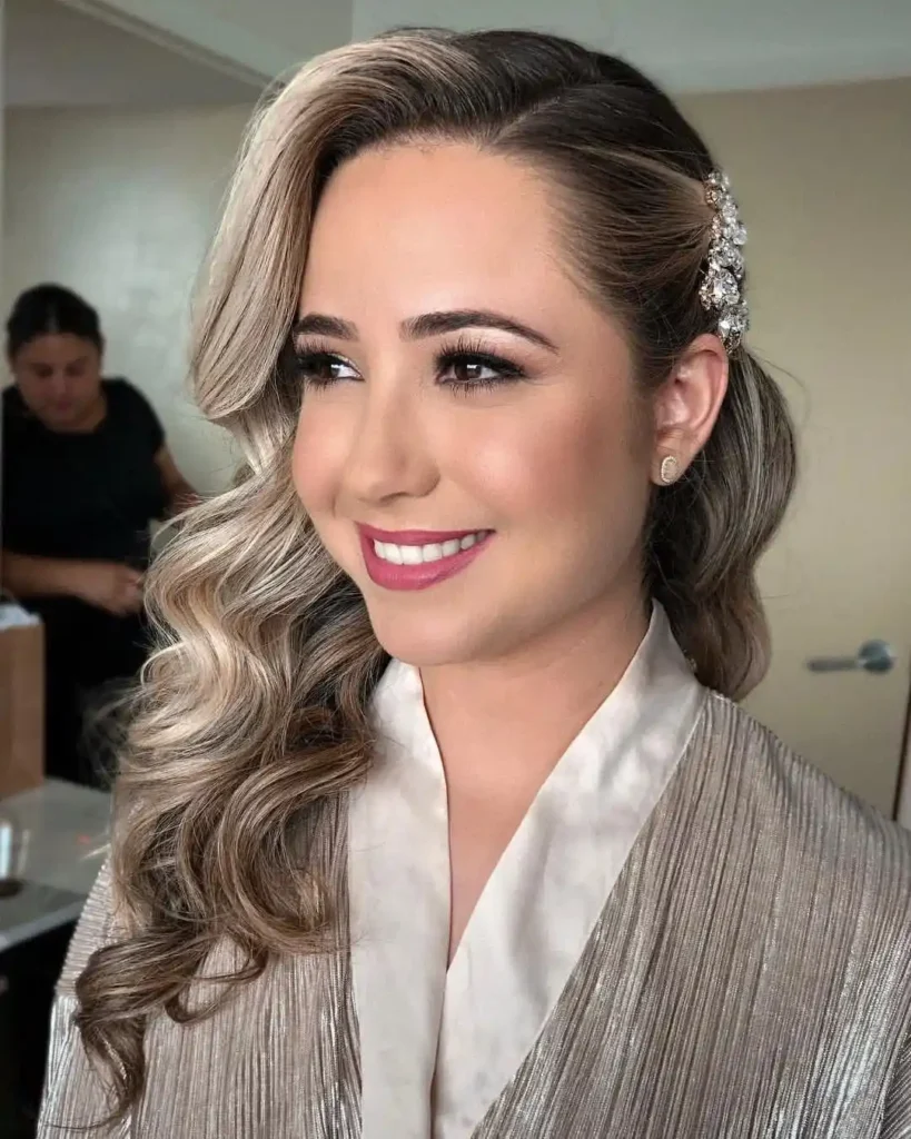 19 Formal Hairstyles for Long Hair That'll Have Everyone Asking "Who Does Your Hair?!" 14 Side Swept Curls with a Pin Back