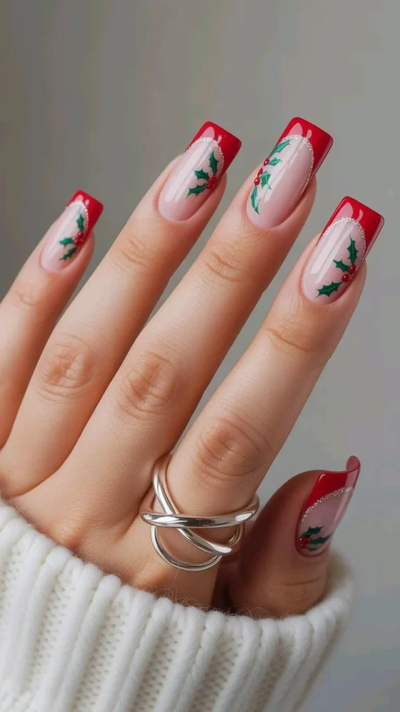 Make Your Holiday Mani Feel Magical With These 15 Christmas Nail Ideas 12 Simple Holly Berry Nails