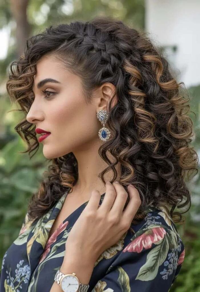 19 Cute Hairstyles for Curly Hair That'll Make You Fall in Love With Your Curls All Over Again 9 The Messy Curly Braid
