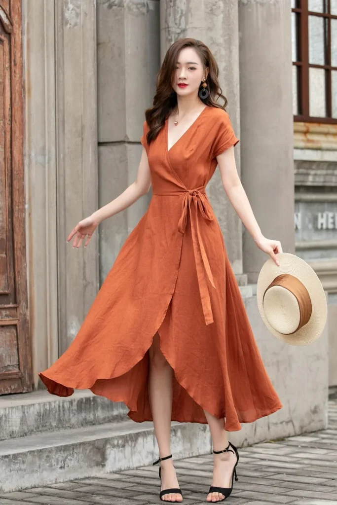 18 Engagement Outfit Ideas That’ll Have You Looking Like a Dream 8 The Romantic Wrap Dress