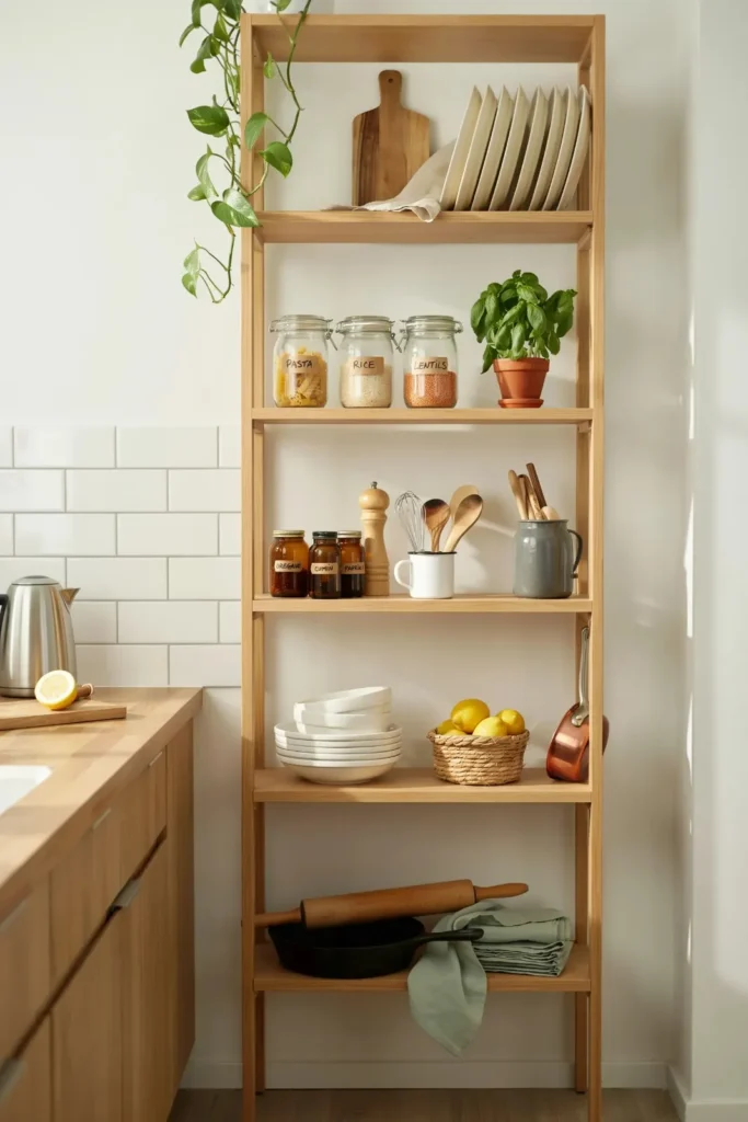 18 Kitchen Shelving Ideas That Make Your Space Look Straight Out of Pinterest 19 Tiny Kitchen Vertical Shelving