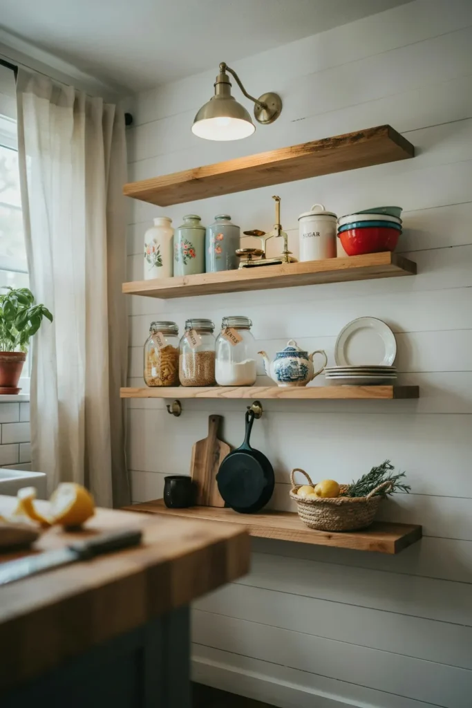 18 Kitchen Shelving Ideas That Make Your Space Look Straight Out of Pinterest 16 Vintage Inspired Shelving