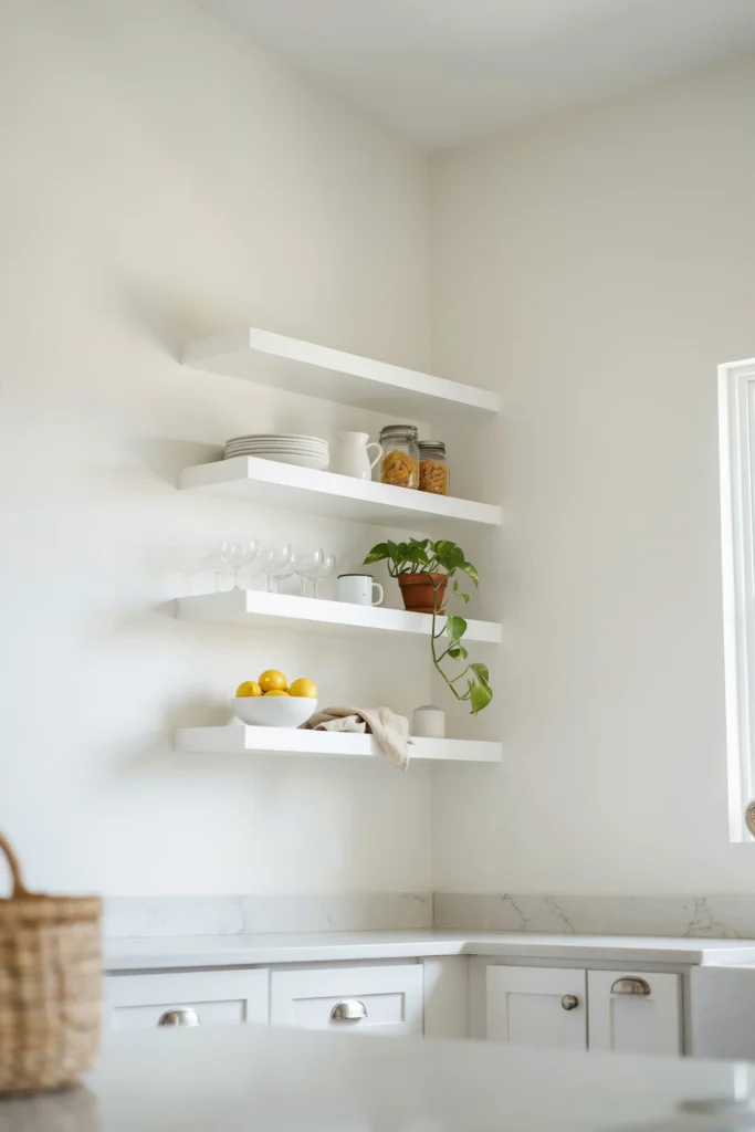 18 Kitchen Shelving Ideas That Make Your Space Look Straight Out of Pinterest 10 White on White Shelving