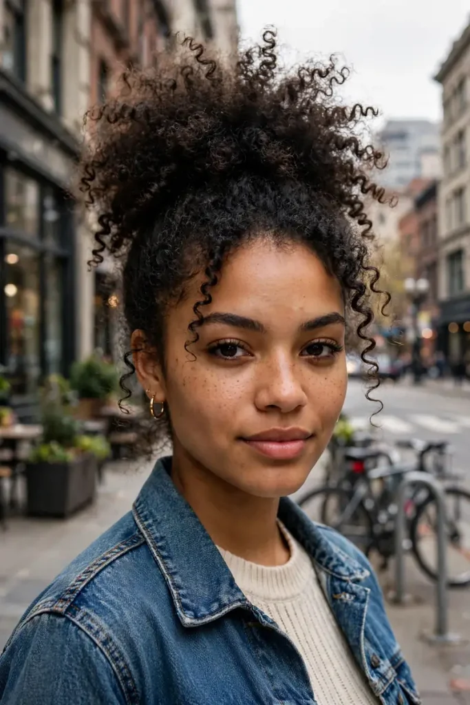 19 Cute Hairstyles for Curly Hair: Love Letters I Never Sent (Until Now) 6 curlyhair 05 high puff