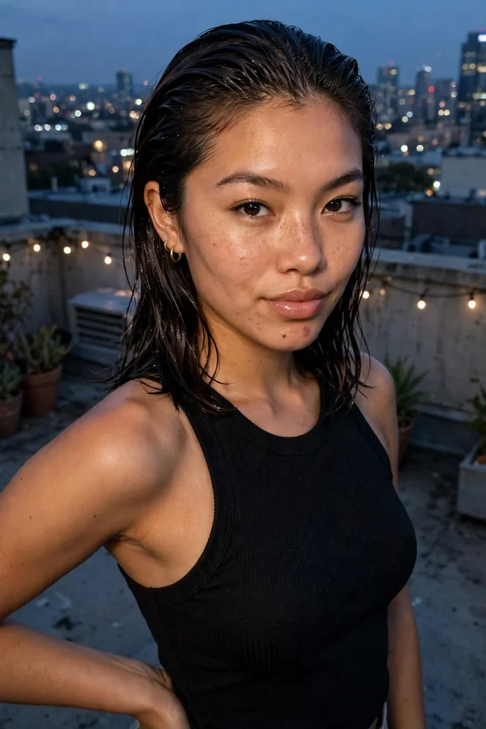 medhair 14 wet look sleek