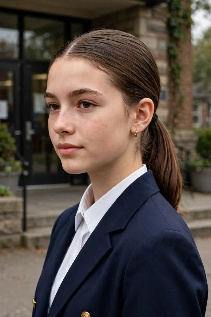 school 06 low sleek ponytail