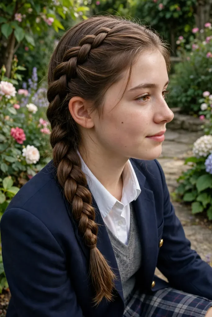 school 08 french braid