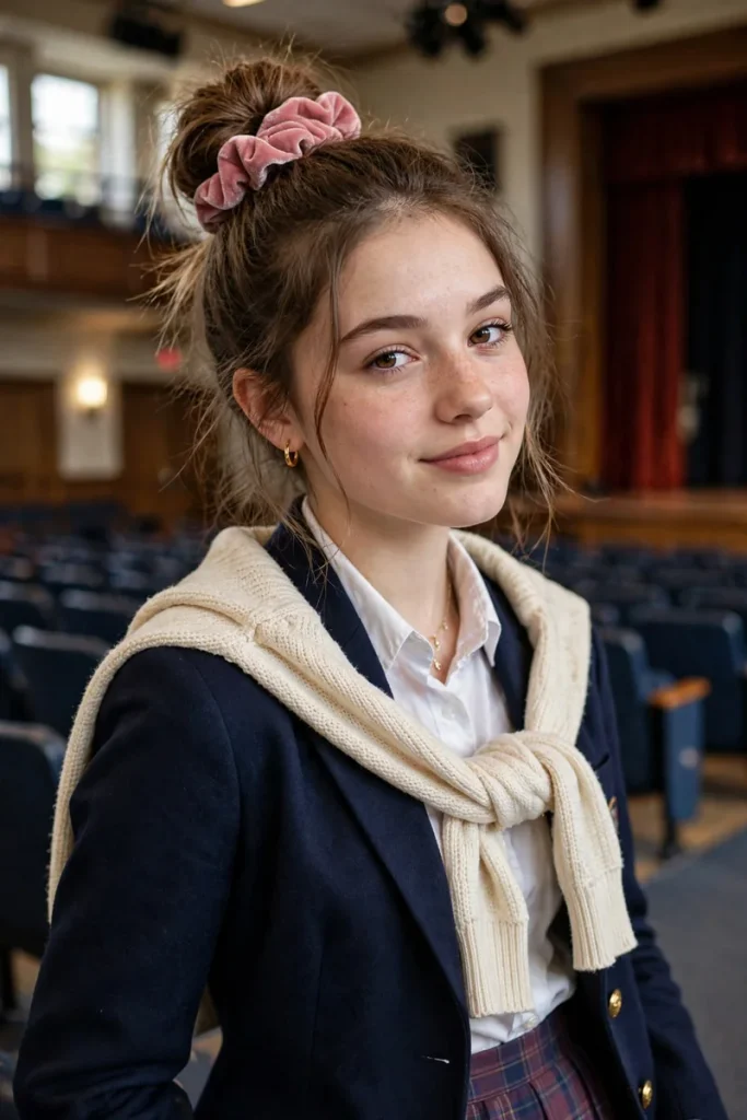 school 11 high bun scrunchie