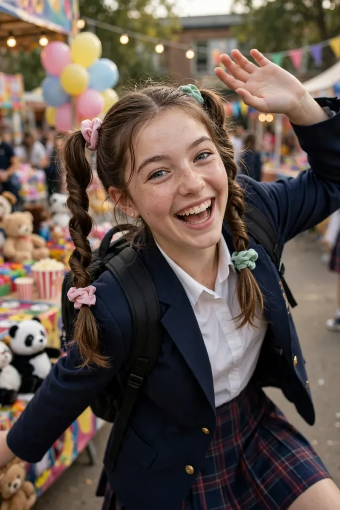 school 14 twisted pigtails