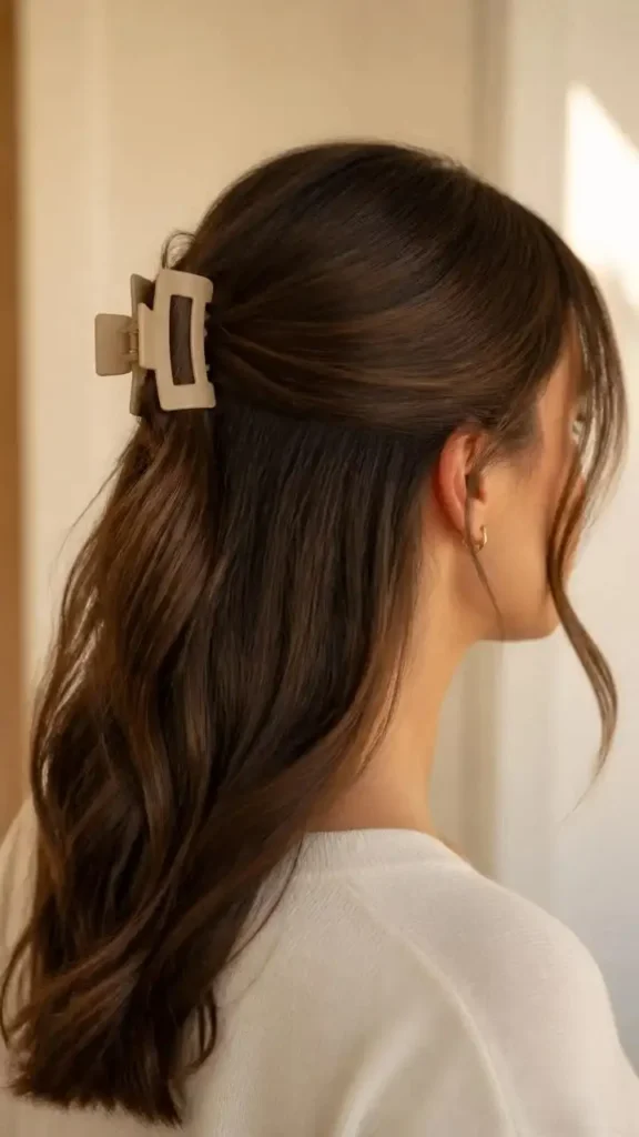 15 Teen Hairstyles Ideas That Make Everyday Hair Feel More Fun 3 A Cute Half Up Claw Clip Style