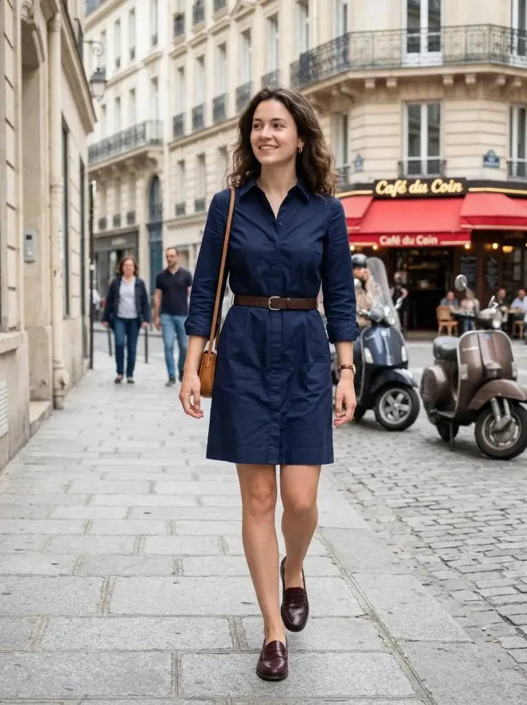 16 Fall Work Outfits, Built Around the One Piece You Decide On First 6 A structured shirt dress belted with loafers