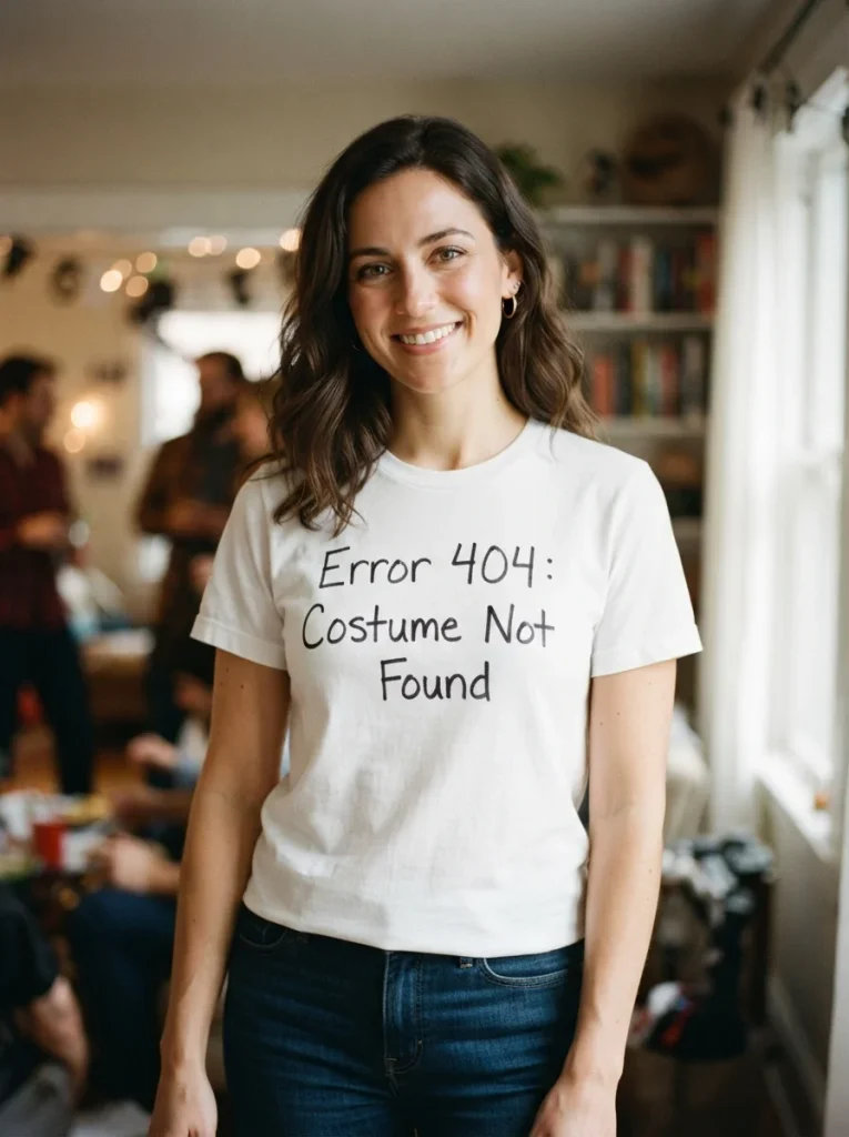 18 Easy Halloween Costumes for People Who Are Out of Time, Ideas, or Both 4 A white shirt and a Sharpie of Easy Halloween Costumes