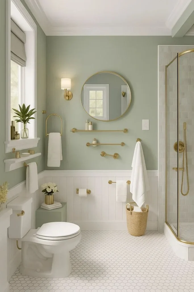 18 Guest Bathroom Ideas So Good Your Visitors Might “Accidentally” Stay Longer 11 Add a Small Accent Wall