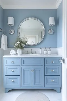19 Blue Bathroom Ideas That Look Straight Out of a Pinterest Dream Board 10 Baby Blue Cabinets