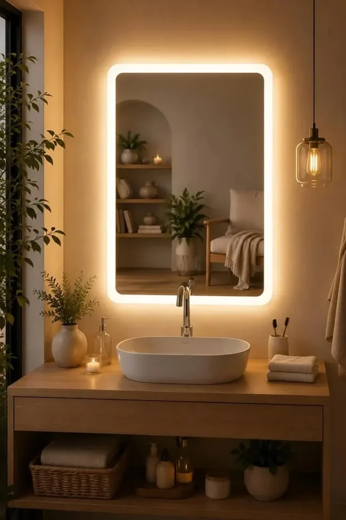 17 Bathroom Mirror Ideas That Instantly Make Your Space Look Expensive 2 Backlit LED Mirror