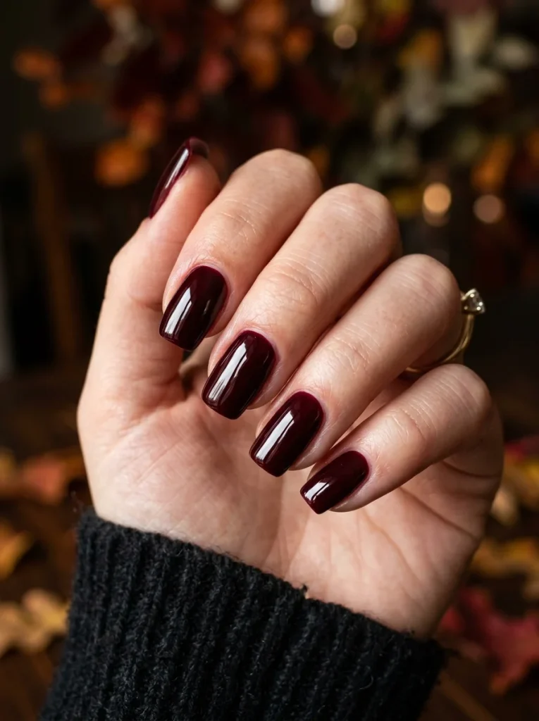 15 Red Fall Nails That Will Make Your Autumn Manicure Look Rich and Luxurious 4 Black Cherry Gel