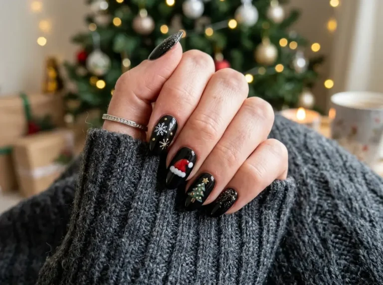 Black Christmas Nails