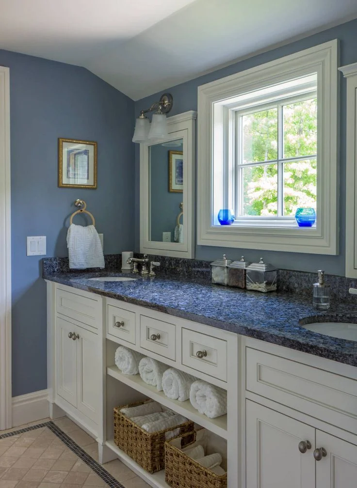 19 Blue Bathroom Ideas That Look Straight Out of a Pinterest Dream Board 9 Blue Marble Countertops