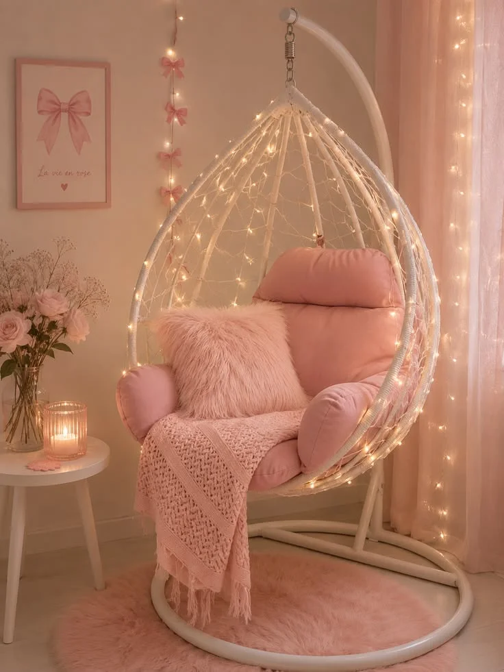 20 Teen Girl Bedroom Ideas So Cute You’ll Want to Redecorate This Weekend 4 Boho Hanging Chair Corner