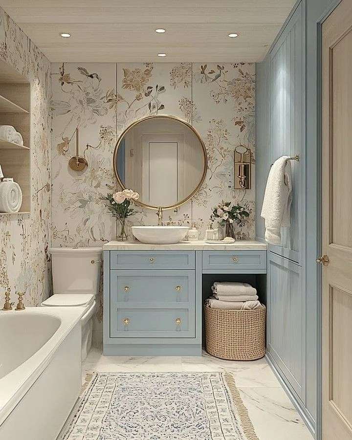 18 Bathroom Design Ideas So Good You’ll Suddenly Want to Become an Interior Designer 9 Bold Wallpaper Bathrooms