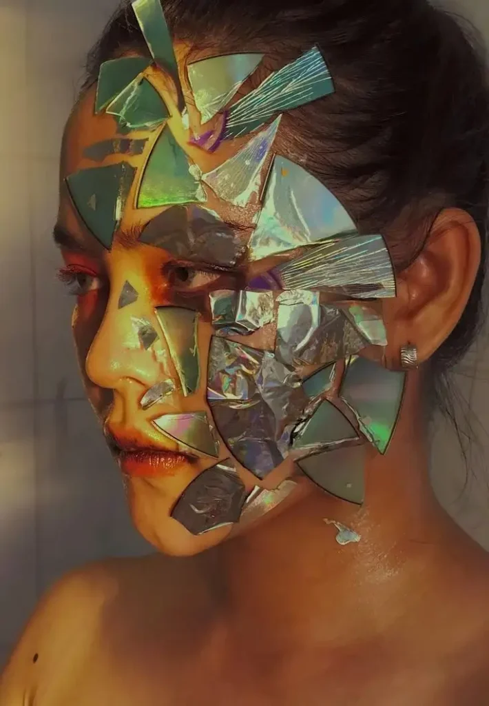 16 Halloween Makeup Looks That Turn a Simple Outfit Into a Whole Costume 6 Broken Mirror Face