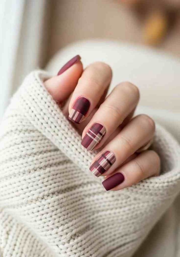 15 Fall Square Nails That Make Autumn Manicures Feel Extra Chic 4 Burgundy Glossy Square Nails
