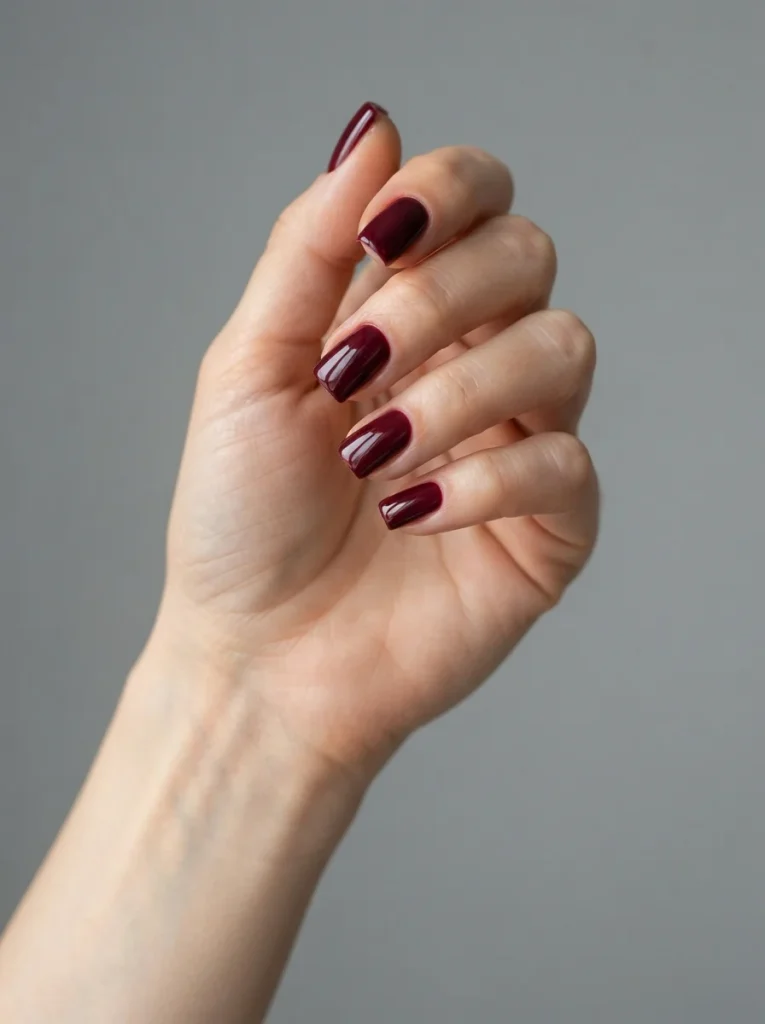15 Fall Square Nails That Will Make Your Autumn Manicure Look Trendy and Elegant 3 Burgundy Square Nails With a Glossy Finish Fall Square Nails