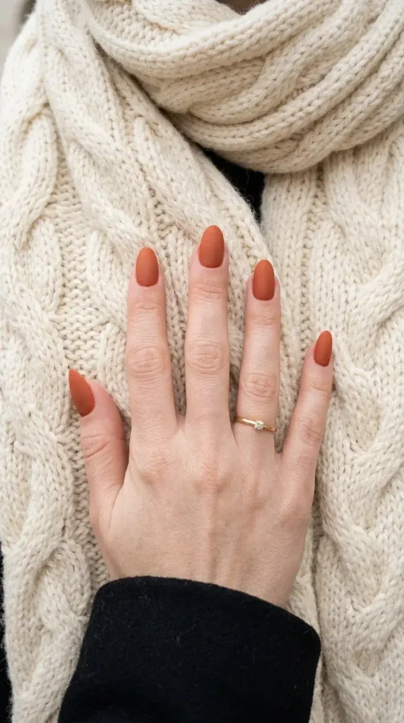 15 Fall Nail Ideas for a Cozy Autumn Manicure You’ll Love 3 Burnt Orange Autumn Leaves