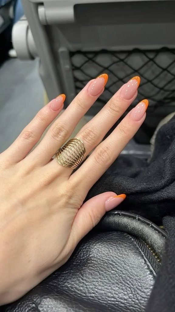 13 Fall Orange Nails That Make Autumn Feel Extra Cozy 3 Burnt Orange French Tips