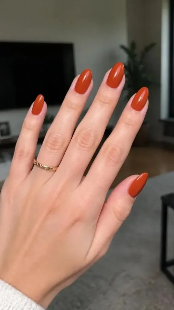 16 Simple Fall Nails That Make Your Autumn Look Instantly Better 7 Burnt Orange Nail