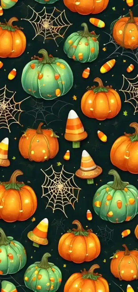 Give Your Screen a Spooky Glow With These 17 Halloween Wallpaper Ideas 9 Candy Corn Aesthetic Wallpaper