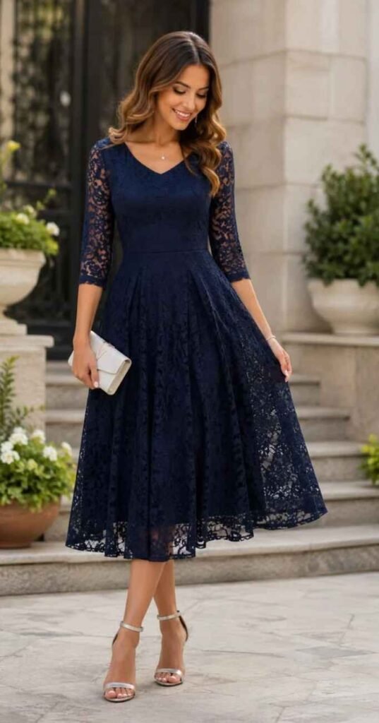 Covered, Comfortable, and So Stylish: 16 Modest Fall Outfits 9 Cape Sleeve Maxi Dress With Closed Toe Heels