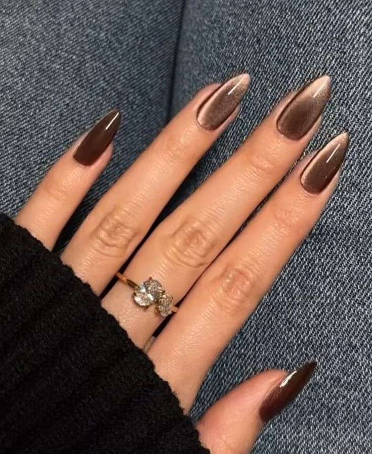 Fall Gets a Little More Magical With These 14 Fall Cat Eye Nails 8 Caramel Cat Eye Nails