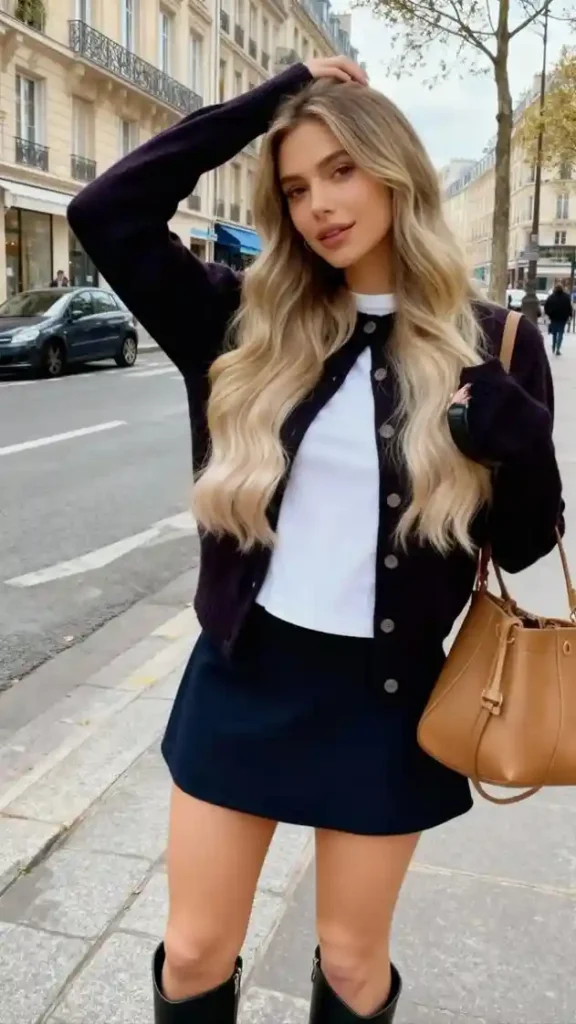 Cozy, Chic, and Easy: 17 Fall Fashion Outfits Ideas You’ll Want to Recreate 7 Cardigan With a Mini Skirt