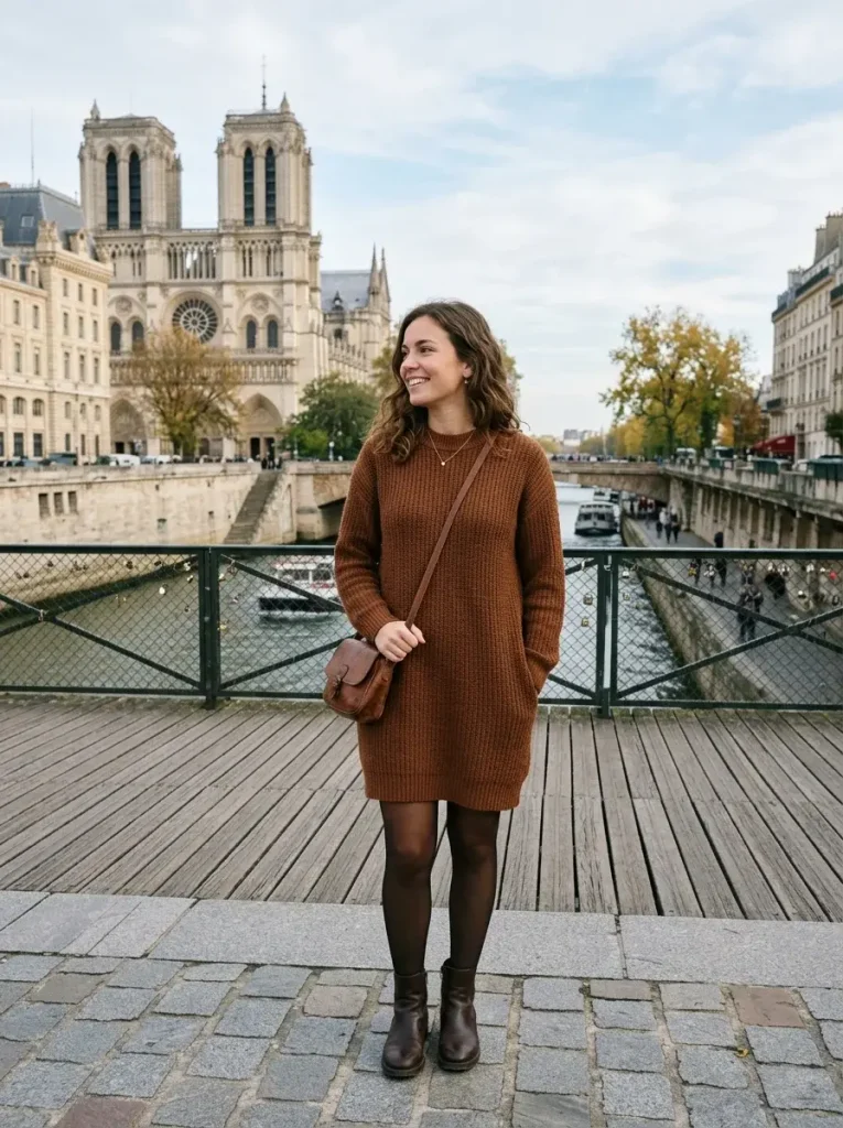 Chestnut Sweater Dress