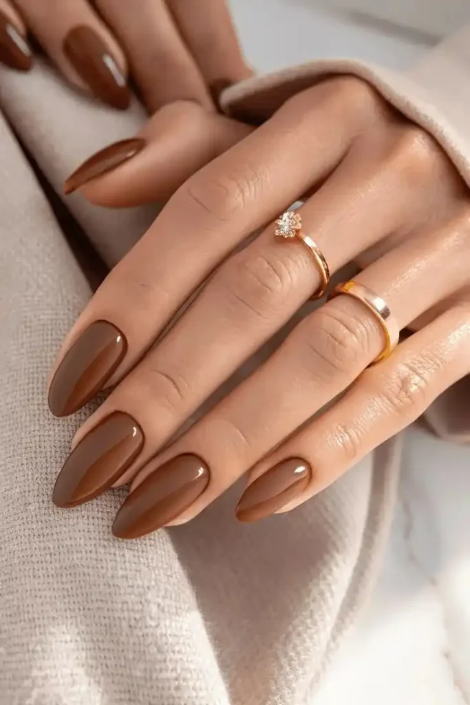 16 Simple Fall Nails That Make Your Autumn Look Instantly Better 2 Chocolate Brown Nails