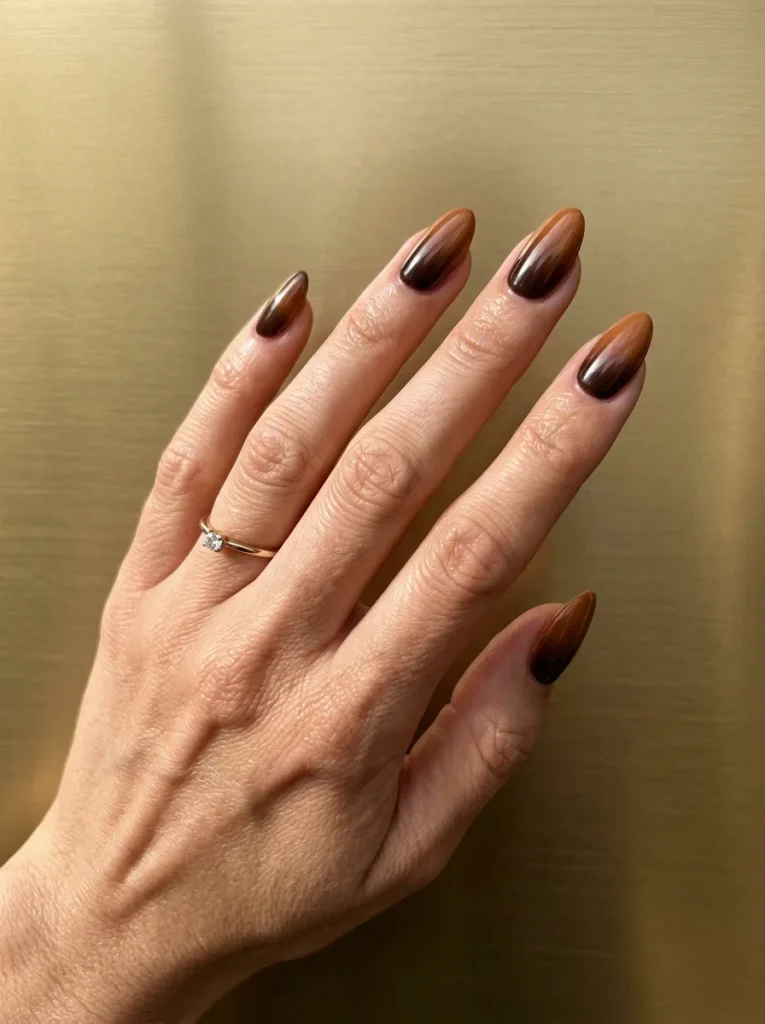 16 Cute Fall Nails That Will Make Your Autumn Manicure Look Cozy and Trendy 15 Chocolate Brown Ombre