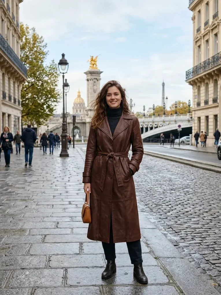 Chocolate Leather Trench