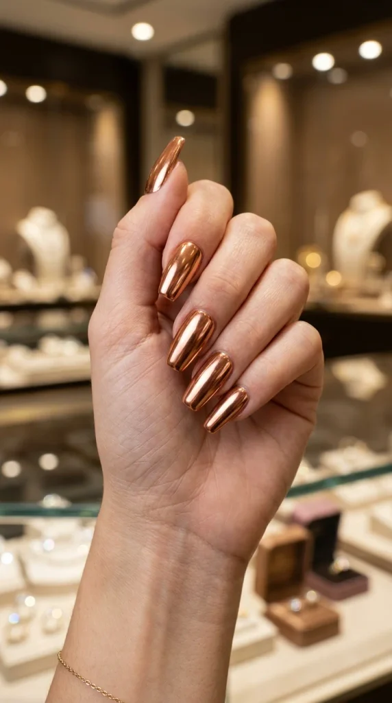 15 Fall Nail Ideas for a Cozy Autumn Manicure You’ll Love 10 Chrome Copper Nails