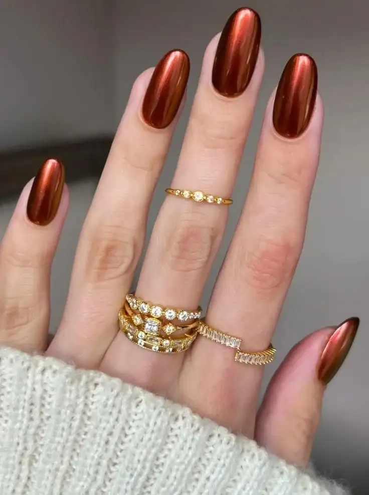 15 Fall Nail Ideas That Feel Cozy, Chic, and Perfect for Autumn Days 15 Chrome Fall Nails