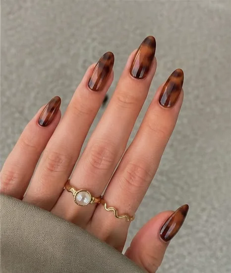 16 Fall Tortoise Shell Nails That Make Autumn Manicures Look So Expensive 1 Classic Glossy Tortoise Shell